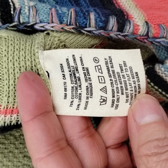 Anthropologie Moth Calexico Multicolor Stripe Knit Hooded Fringe Poncho Small - Picture 12 of 13